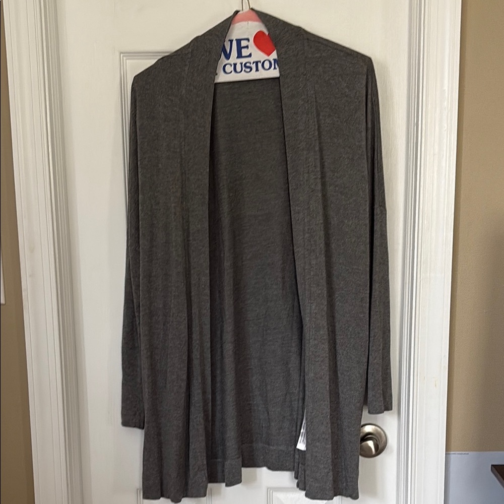 Gray Open-Front Women's Sweater